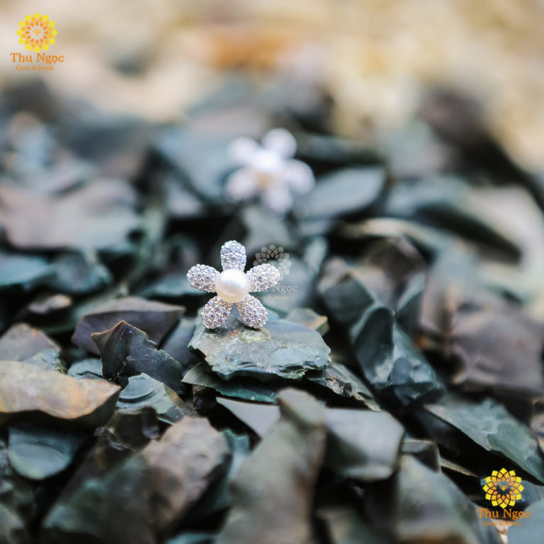 Trang sức đá phong thủy - Bông tai bọc bạc