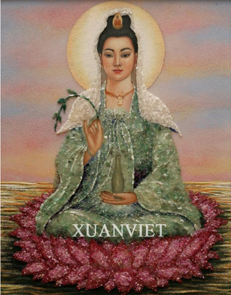 Quà tặng tân gia tranh phật từ đá quý