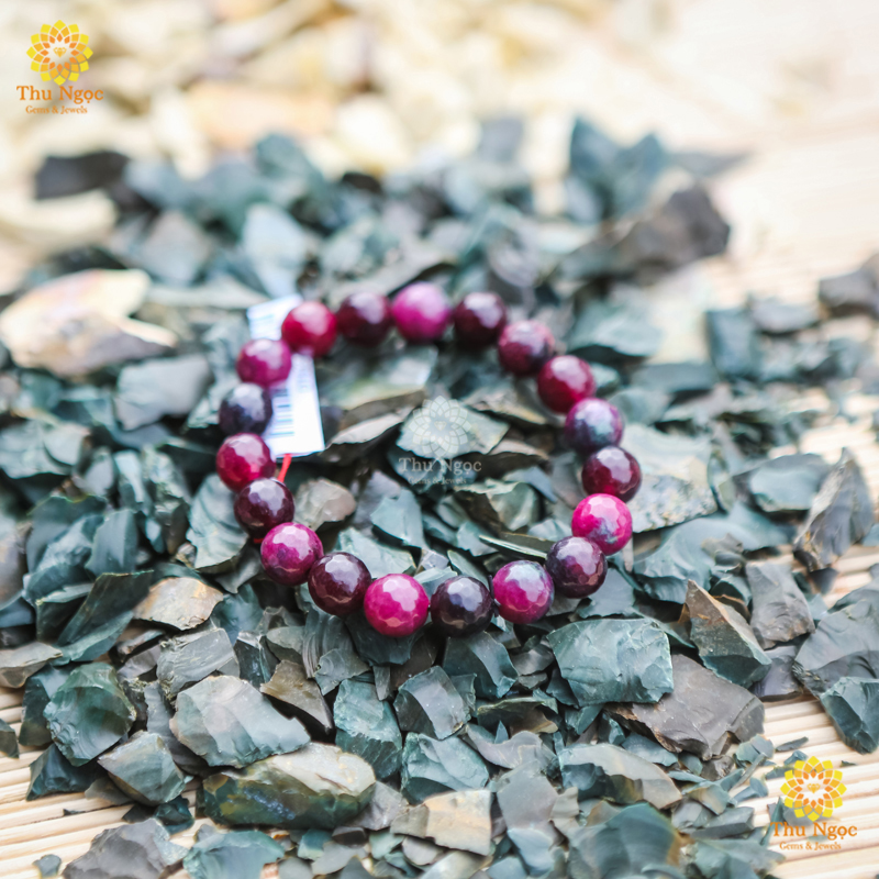 Trang sức đá phong thủy - Dây tay Ruby Nam Phi