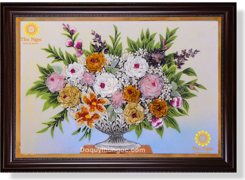 Tranh hoa phong thủy - hoa tây ghép