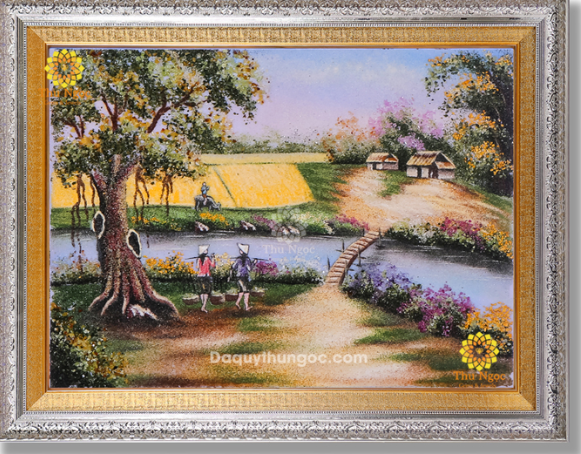 tặng tranh đá quý phong cảnh cho cha mẹ
