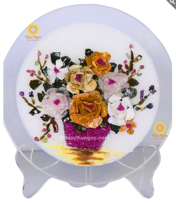 tặng tranh hoa đá quý cho cha mẹ