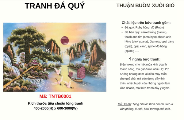 tranh đá quý thuận buồm xuôi gió