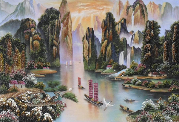 xưởng chế tác tranh đá quý thuận buồm xuôi gió