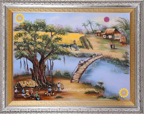 tranh phong cảnh làng quê