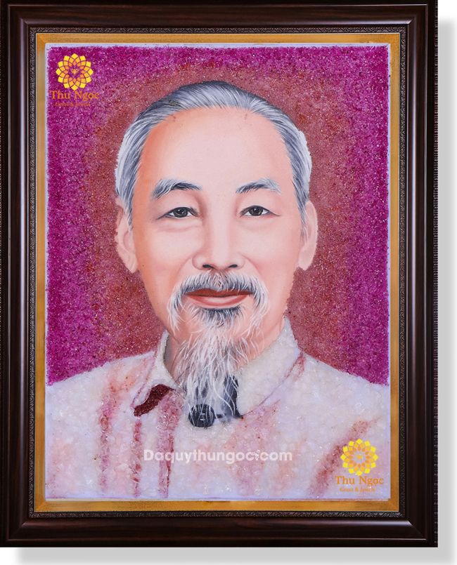 Tranh đá quý treo tường Bác Hồ