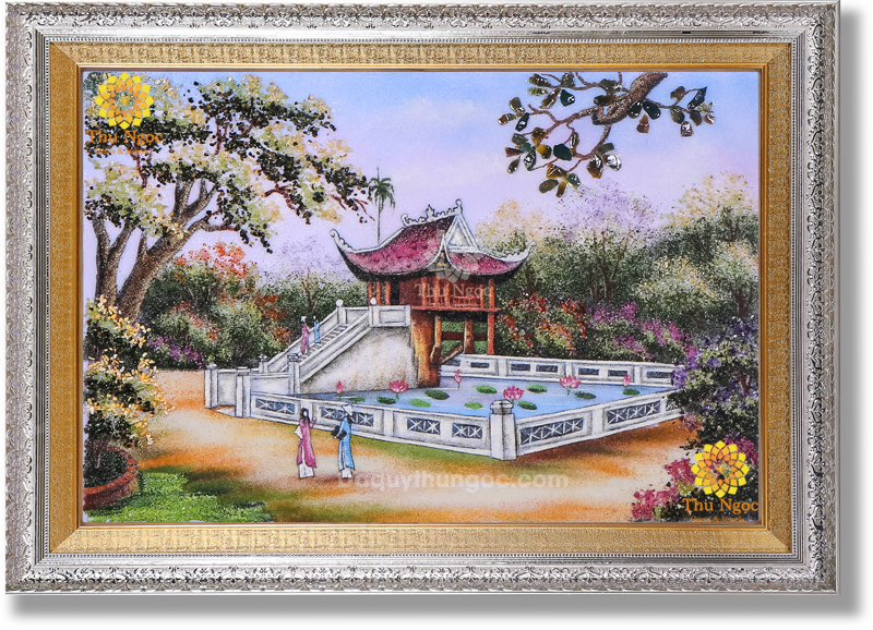 Tranh đá quý phong thủy chùa một cột