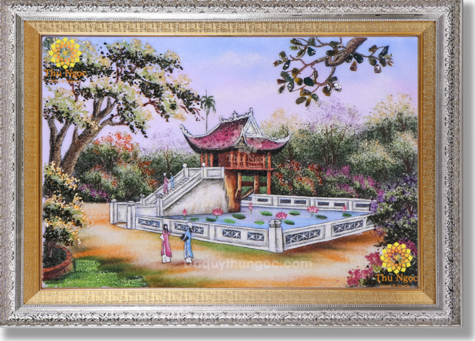 tranh đá quý chùa một cột