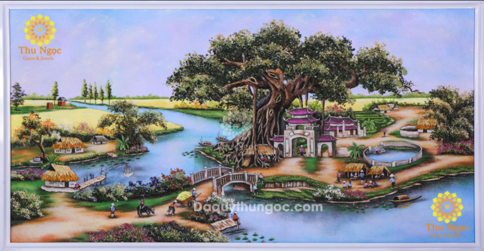 Tranh đá quý treo phòng khách