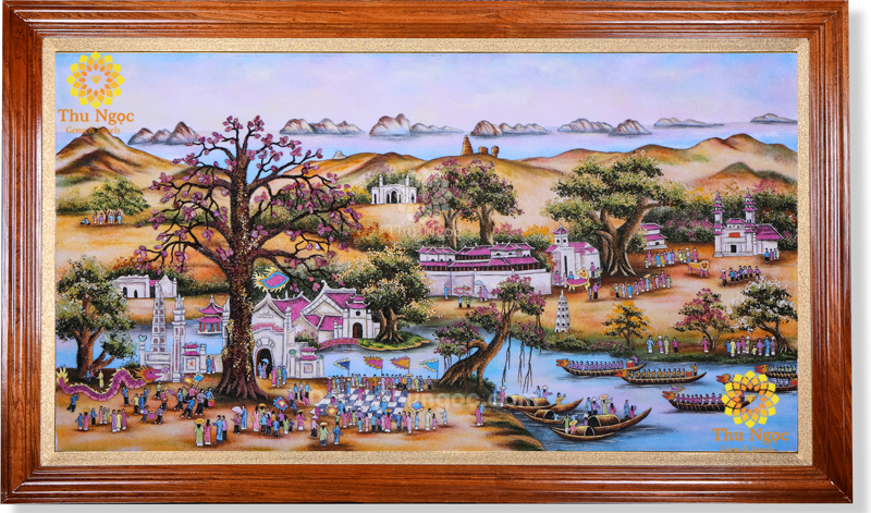Tranh đá quý phong cảnh - Tranh Xuân Đất Việt