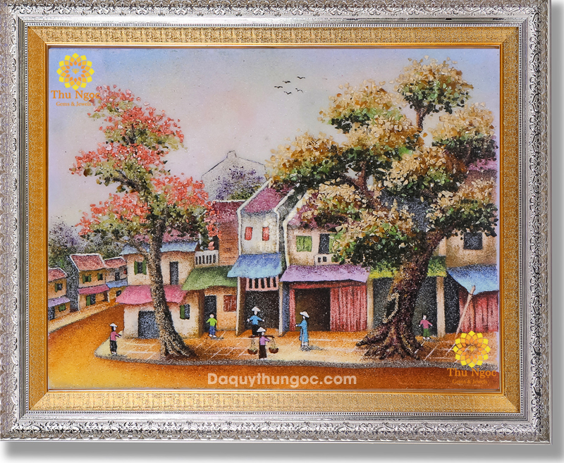 Tranh phong cảnh đá quý - Phố cổ Hà Nội