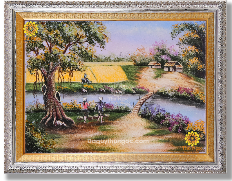 Tranh phong cảnh phong thủy đá quý