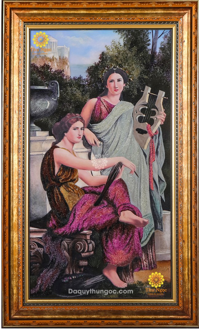 Tranh đá quý phong thủy phục hưng mẫu 2