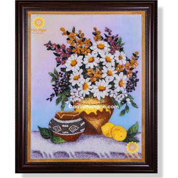 Hoa ghép cúc trắng (2 quả chanh)