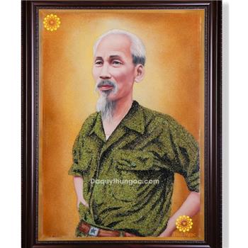 Tranh Bác Hồ mặc quân phục