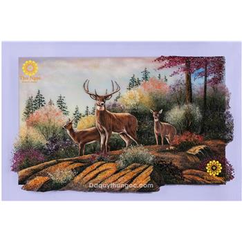 Tranh phong cảnh 3 chú hươu