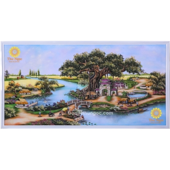 Tranh phong cảnh làng quê (mẫu 1)