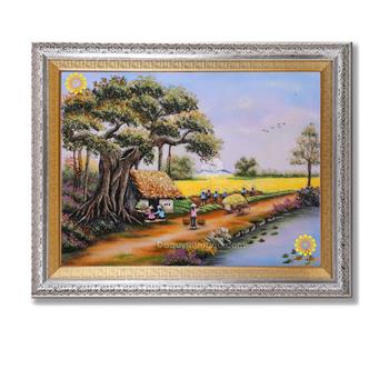 Tranh phong cảnh làng quê (mẫu 16)