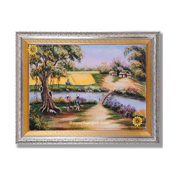 Tranh phong cảnh làng quê (mẫu 9)