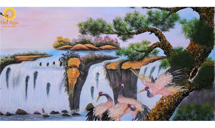 10 mẫu tranh đá quý nên treo phòng khách