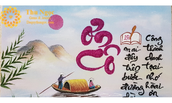 Quà tặng tranh đá quý phong thủy cao cấp mua tặng thầy cô nhiều ý nghĩa