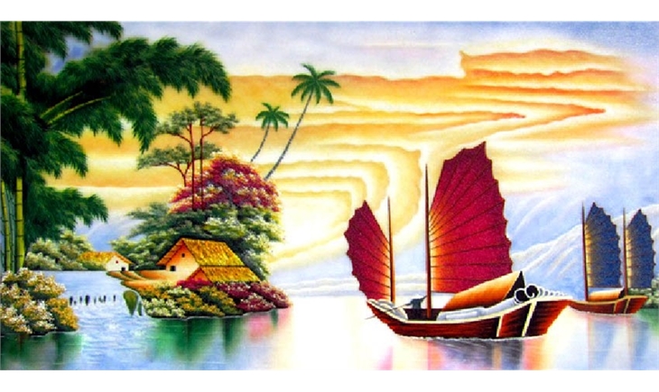 Ý nghĩa của tranh đá quý thuận buồm xuôi gió