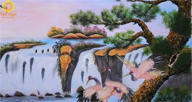 10 mẫu tranh đá quý nên treo phòng khách