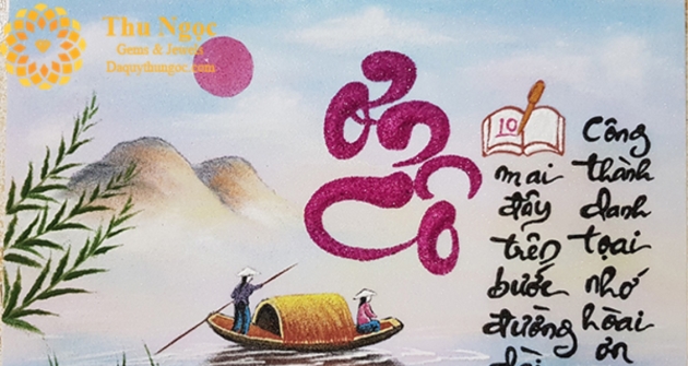 Quà tặng tranh đá quý phong thủy cao cấp mua tặng thầy cô nhiều ý nghĩa