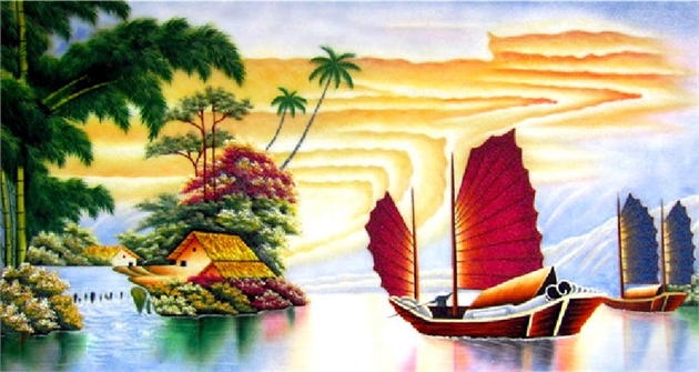 Ý nghĩa của tranh đá quý thuận buồm xuôi gió