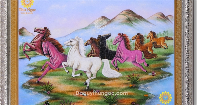 Ý nghĩa về tranh đá quý mã đáo thành công